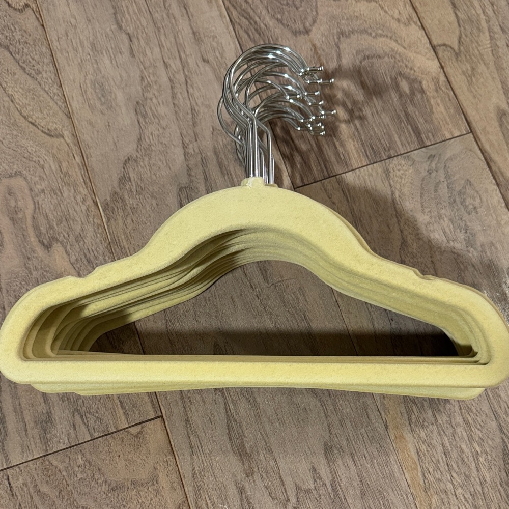 Set of Yellow Velvet Hangers